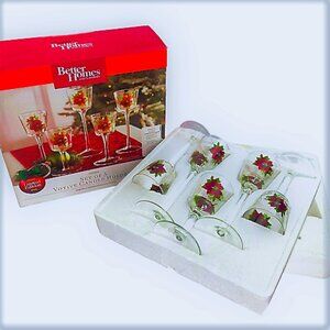 Vintage Better Homes & Gardens Set of 5 Stemmed Glass Votive Candle Holder NWT